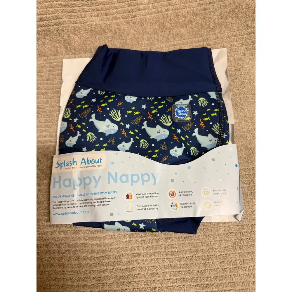 Splash About Happy Nappy Swim Diaper, Shark Reef, 12-24 Months